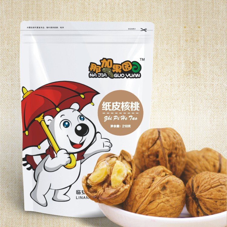 那加果园供应薄壳奶油大核桃 非纸皮核桃 零食坚果干果218克